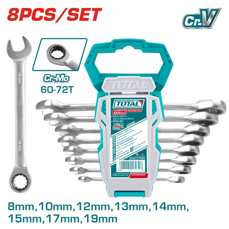 Total Tools 8PCS RATCHET SPANNER SET (THT102RK086)