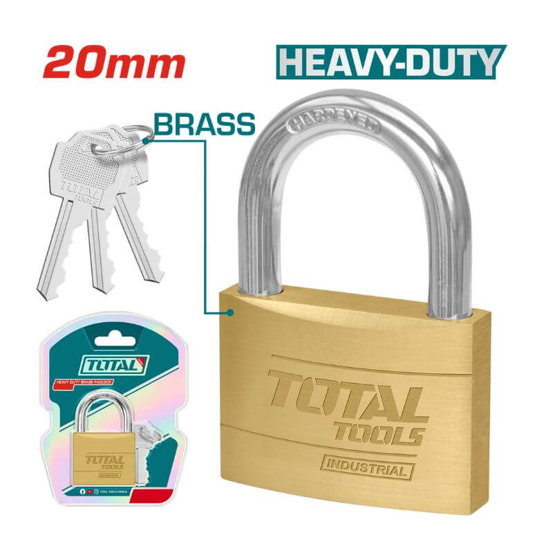 Total Tools Heavy duty brass padlock (TLK32202)