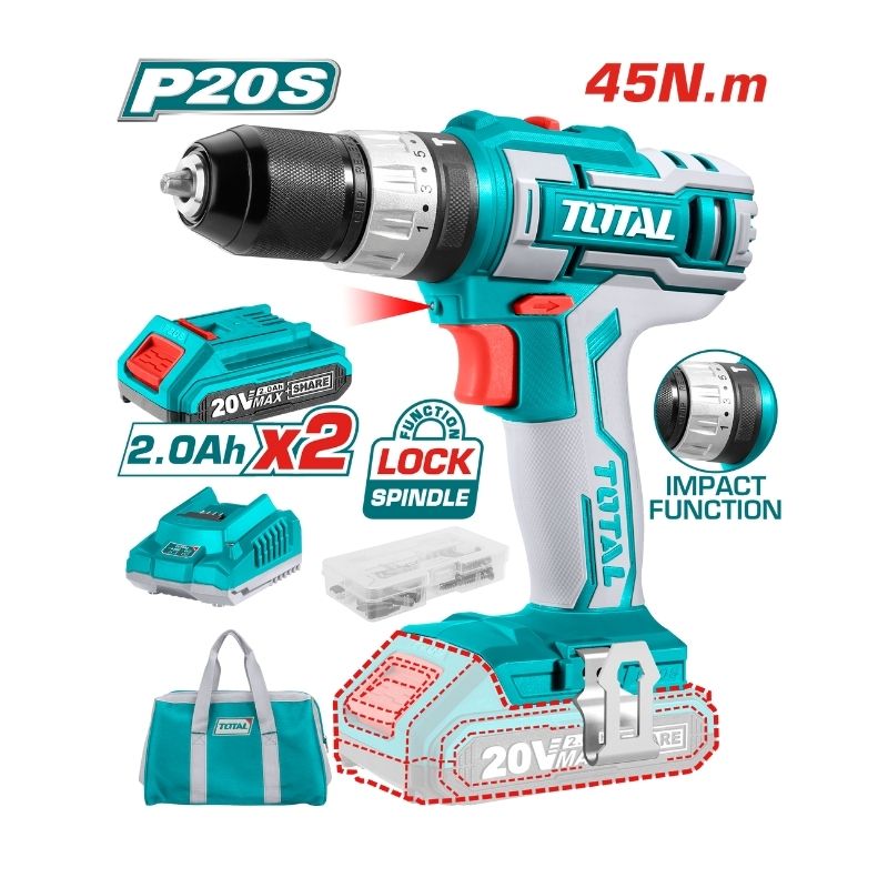 Total Tools P20 LITHIUM-ION IMPACT DRILL (TIDLI2002)
