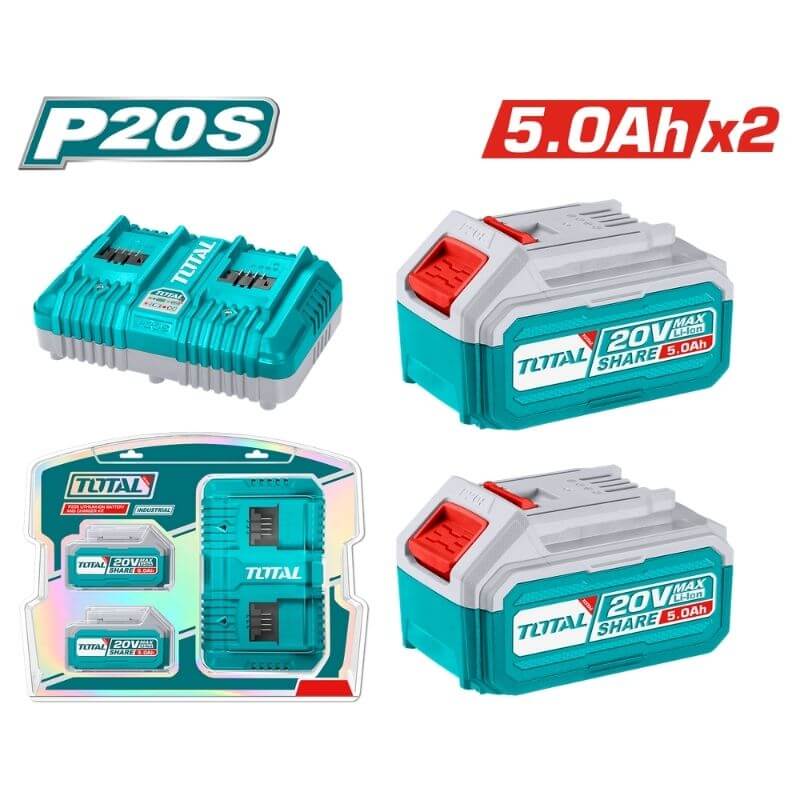 Total Tools P20 Lithium-Ion Battery and Charger 5.0Ah (TFBCPK2425)