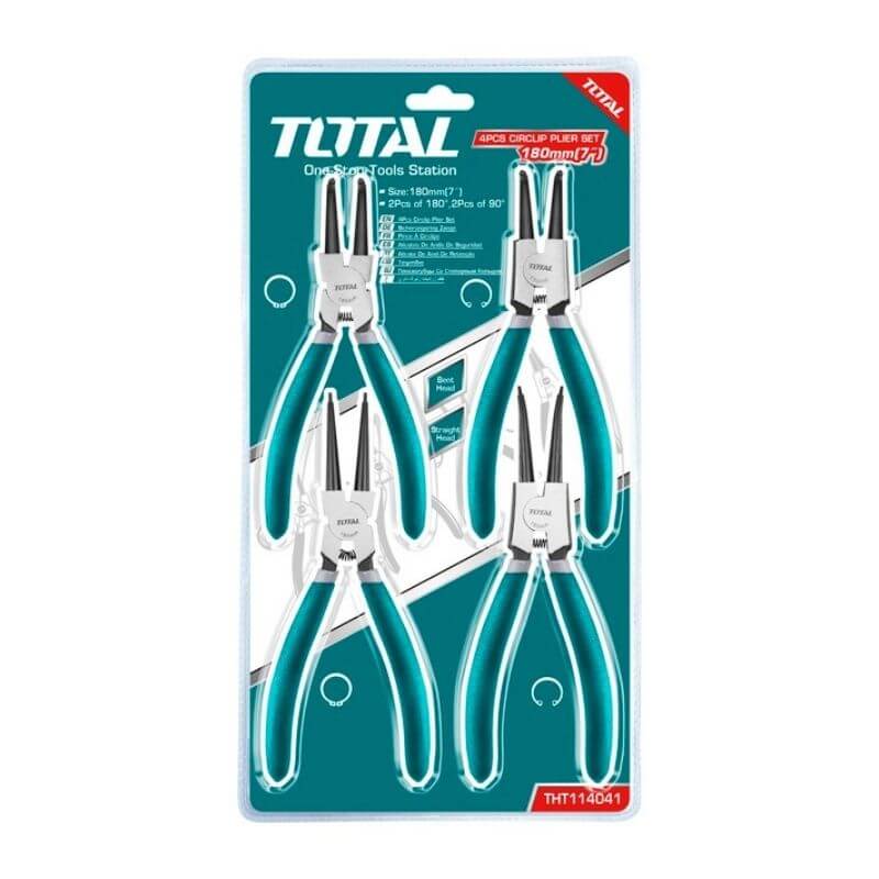 Total Tools 4PCS CIRCLIP PLIERS SET 7" (180MM) (THT114041)