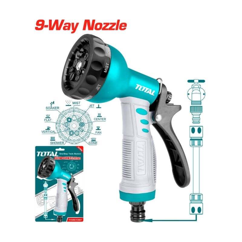 Total Tools SPRAYER PLASTIC 9 STAGE NOZZLE (THWS010901)