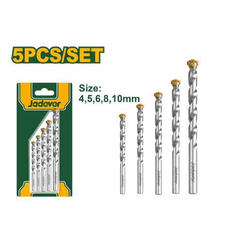 Jadever 5 Pcs masonry drill bits set ( JDMJ2K01)