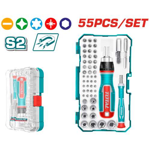 Total Tools 55PCS SCREWDRIVER BITS SET (TACSD30556)
