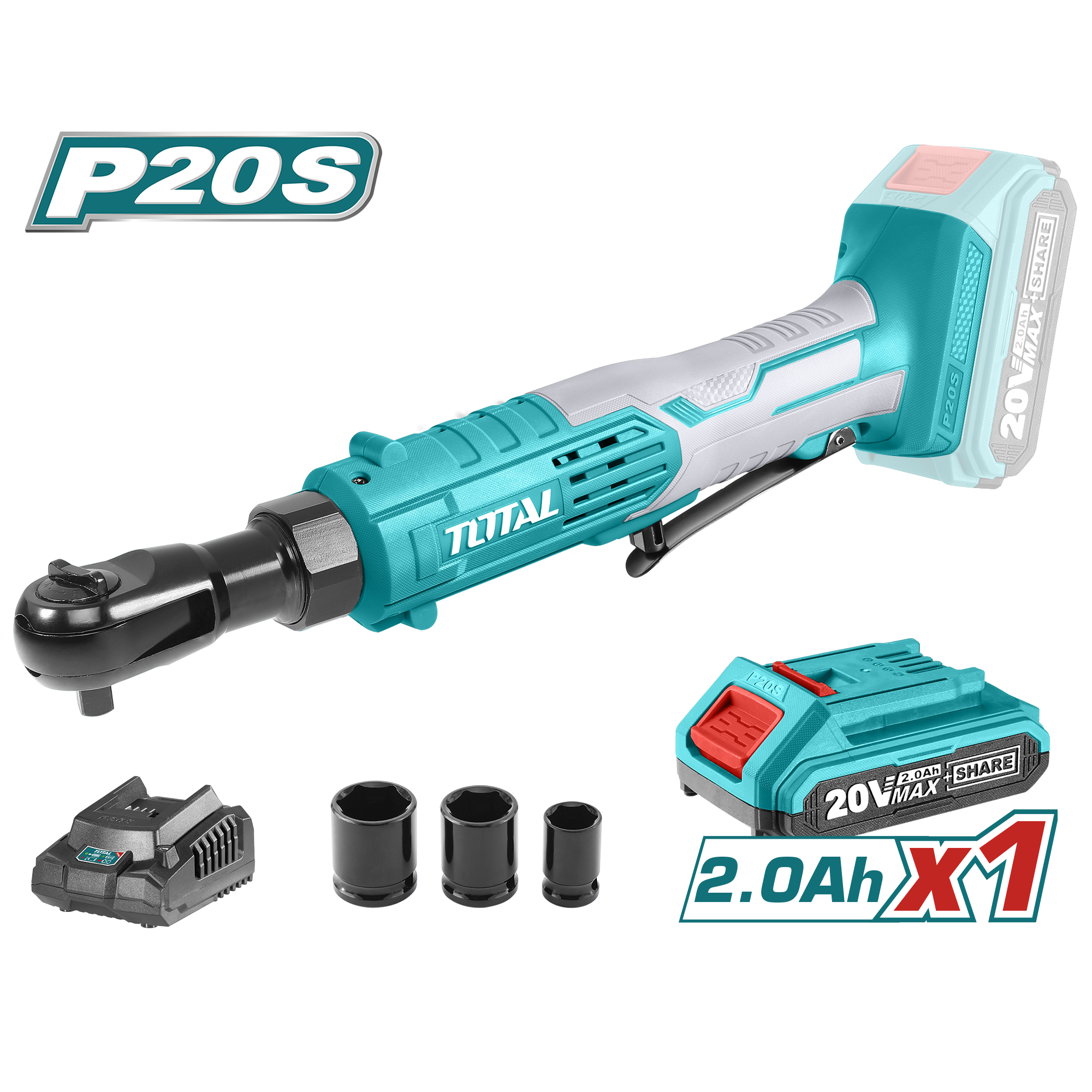 Total Tools Lithium-Ion Drive Ratchet 20V (TDRLI206015)