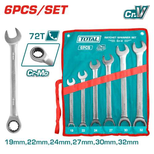 Total Tools 6 Pcs ratchet spanner set (THT102RK061)