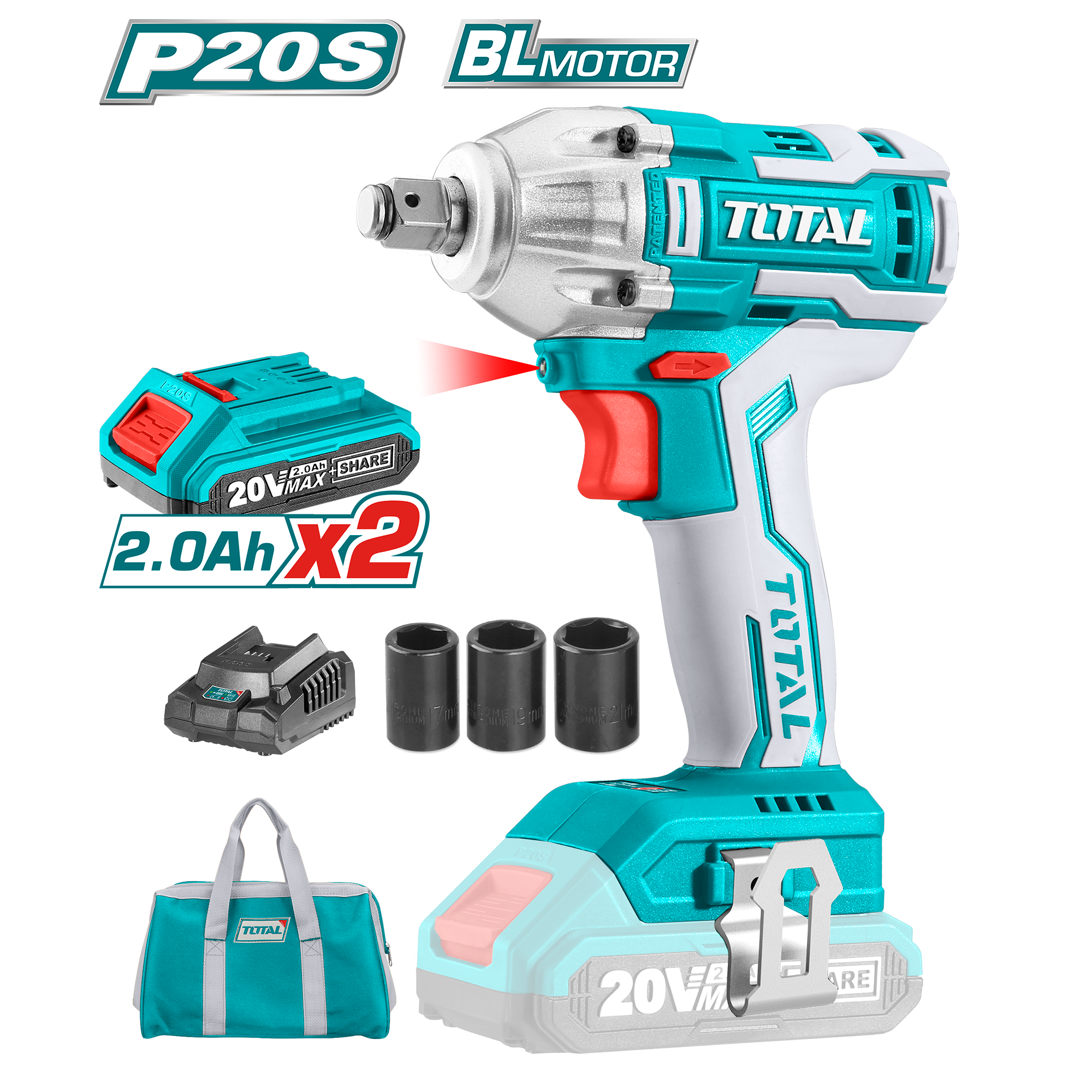 Total Tools Lithium-Ion Impact Wrench Brushless Industrial (TIWLI2001)