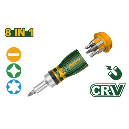 Jadever 8 in 1 stubby ratchet screwdriver set (JDSS8608)