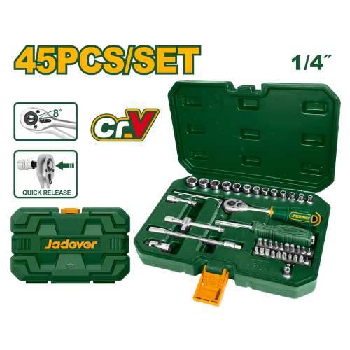Jadever 45 Pcs 1/4" socket set ( JDST4D45)