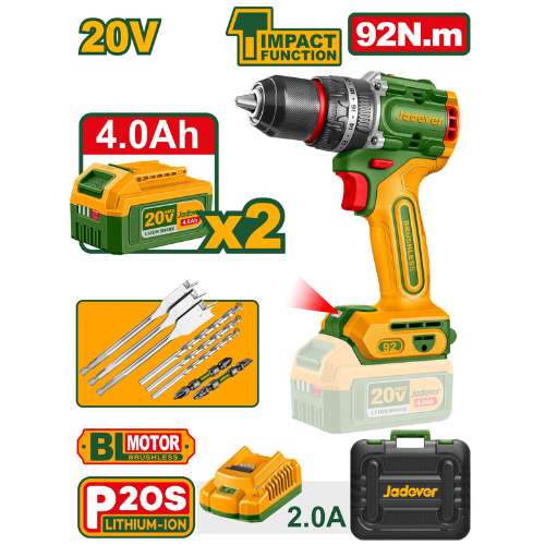 Jadever Brushless Cordless Impact Drill (JDCDP9281)
