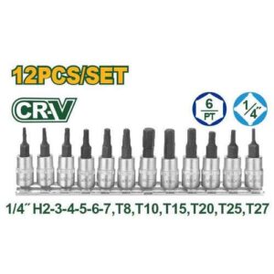 Jadever 12 Pcs 1/4" Bit socket set (JDST2414)
