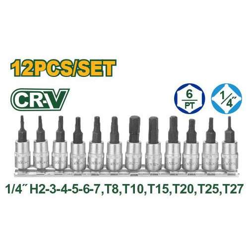 Jadever 12 Pcs 1/4" Bit socket set (JDST2414)