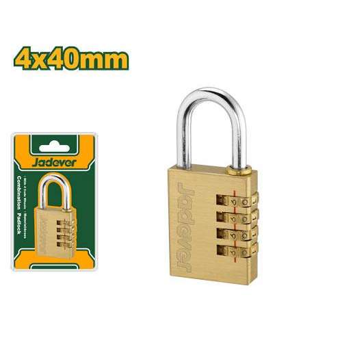 Jadever 4 Digit brass combination padlock (JDPD3444)