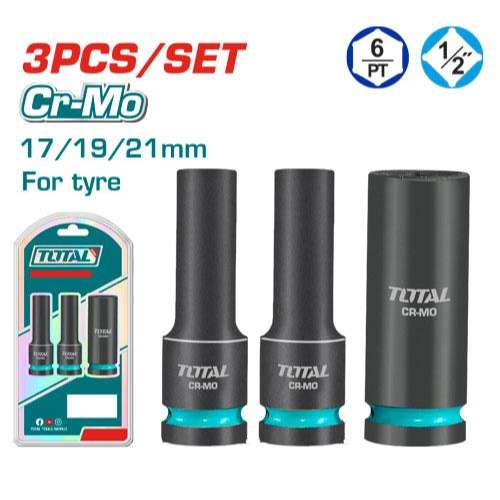 3 Pcs 1/2"Dr. Deep impact socket set (THKISD12042L)