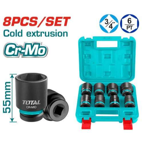 8 Pcs 3/4"DR. Impact socket set (THKISD34081)