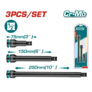 Total Tools 3 Pcs 1/2"DR. Impact extension bar set (THISEB12031)